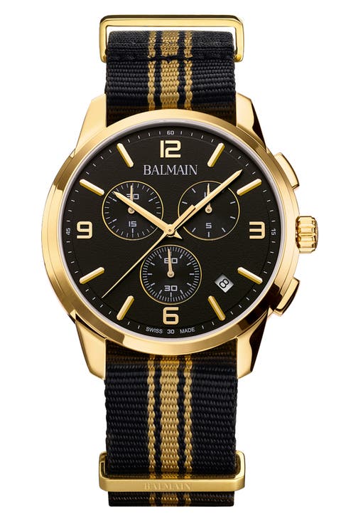 Madrigal Chronograph Fabric Strap Watch, 42mm