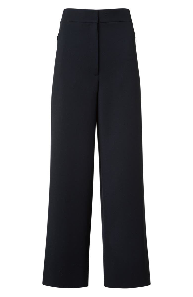 Akris punto Filip Wool Crepe Crop Pants, Alternate, color, Black