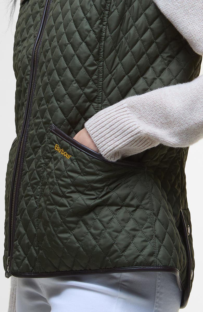 Barbour Dahlia Water Resistant Quilted Vest, Alternate, color, Olive
