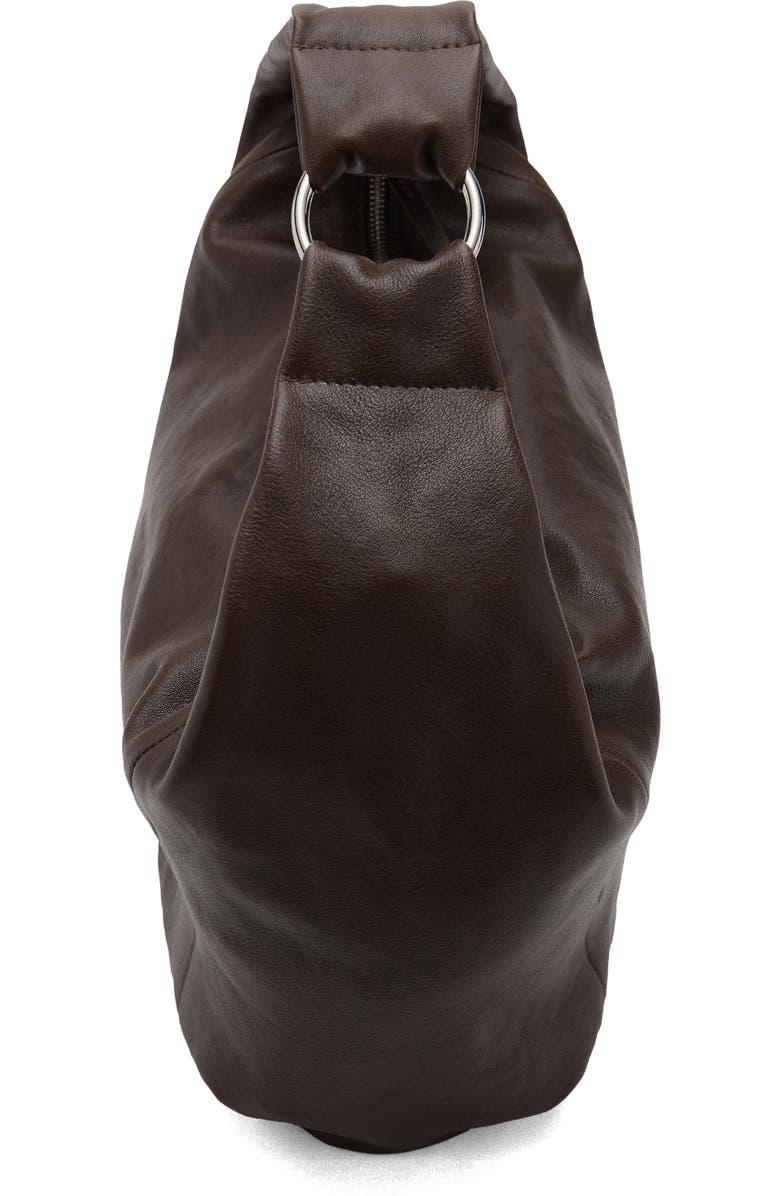 MANGO Leather Shoulder Bag, Alternate, color, Chocolate