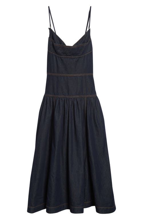 Zimmermann Denim Sleeveless Midi Dress In Night Sky In Blue