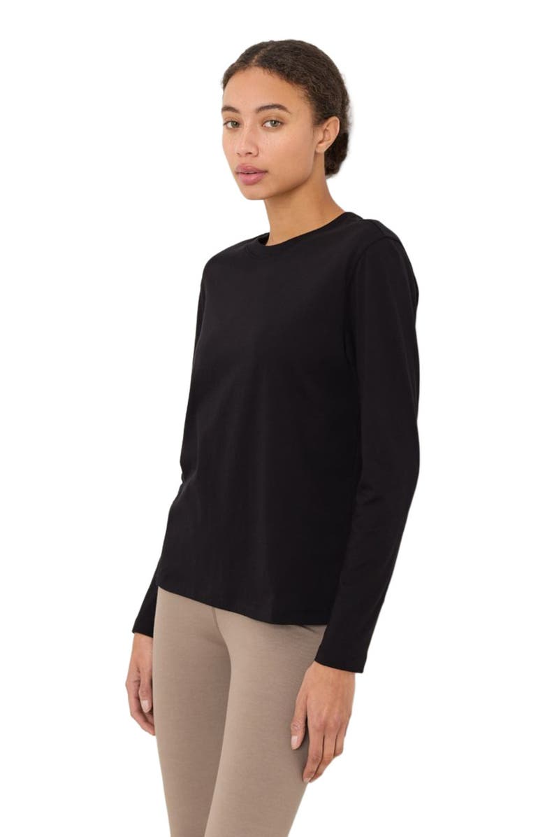 Pact Organic Cotton Women's Softspun Essential Crewneck Long Sleeve Tee, Alternate, color, Black