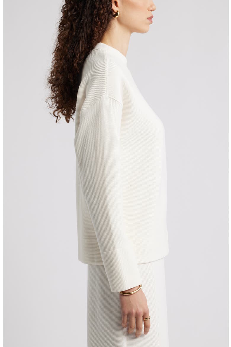 Ottoman Knit Mock Neck Sweatshirt, Alternate, color, WHITE HOT