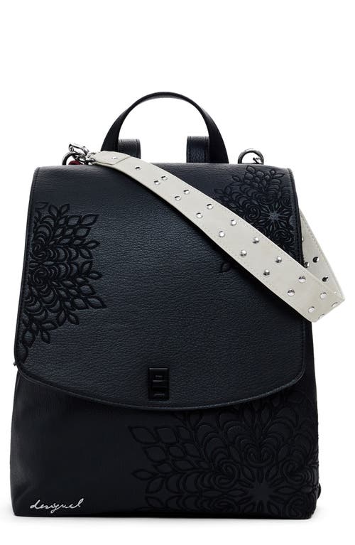 Desigual Mini Faux Leather Backpack In Black