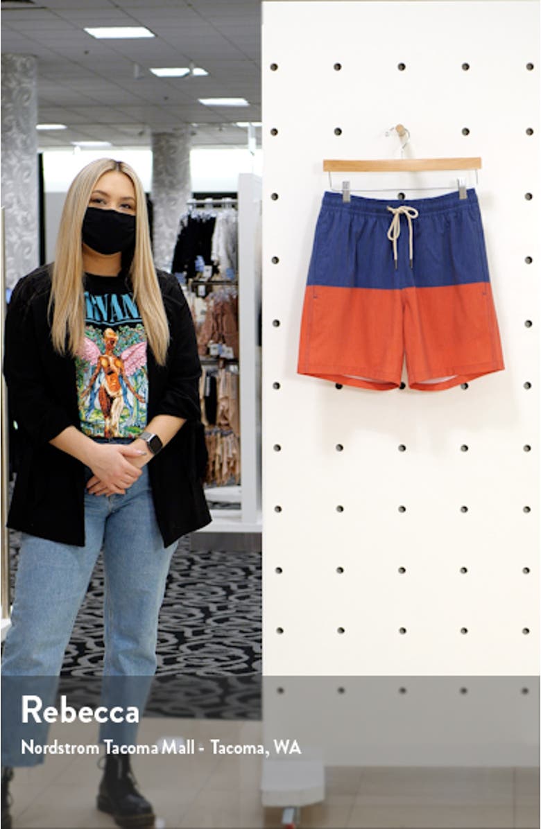 The Bayberry Colorblock Swim Trunks, sales video thumbnail