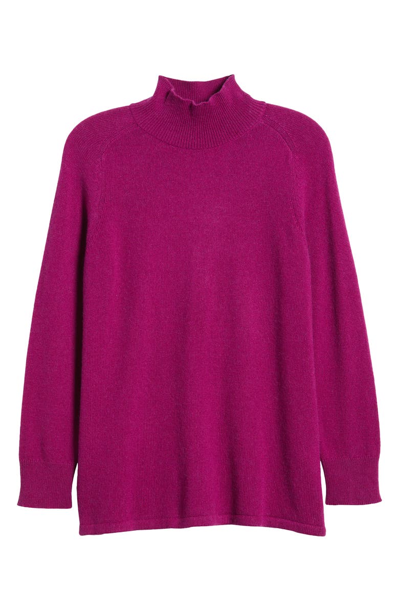 Eileen Fisher Turtleneck Organic Cotton & Recycled Cashmere Tunic Sweater, Alternate, color, Berry Bloom