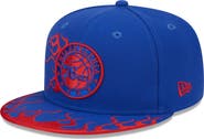 New Era Men's New Era Royal Philadelphia 76ers Rally Drive Flames 9FIFTY Snapback Hat