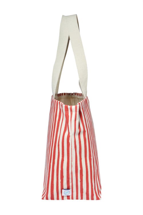 Dance Happy Stripes Wide Tote Bag In Nantucket Red