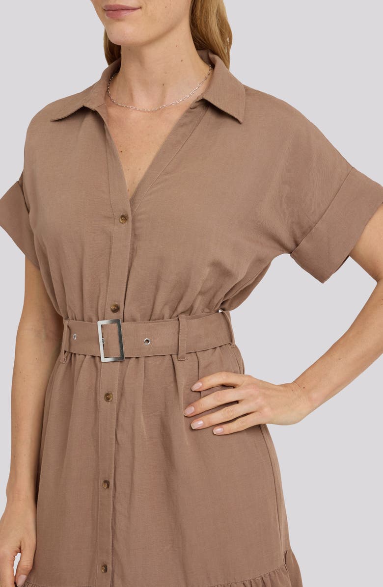 NYDJ Tiered Linen Blend Shirtdress, Alternate, color, 