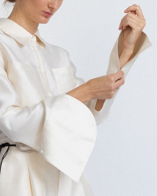 Alas Silk-wool Blend Fitted Shirt In White