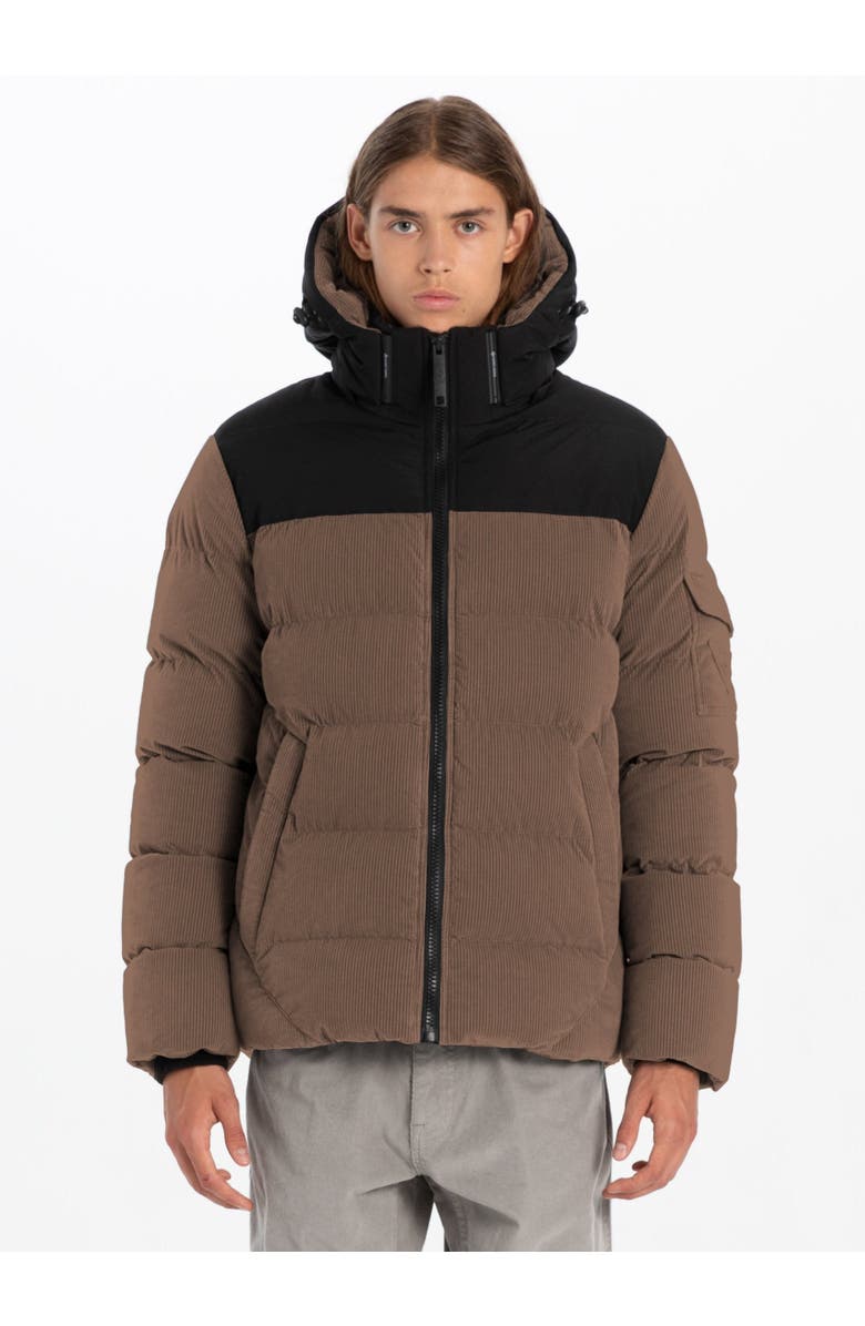 Point Zero CORDUROY PUFFER JACKET, Main, color, Hazel