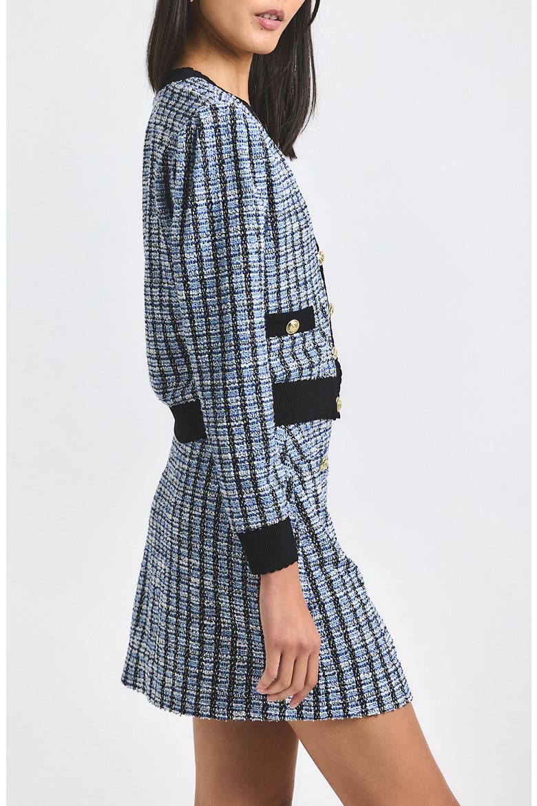 Alira Stretch Tweed Aline Miniskirt, Alternate, color, BLUE MULTI