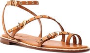 Schutz Annete Ankle Strap Snakeskin Embossed Sandal