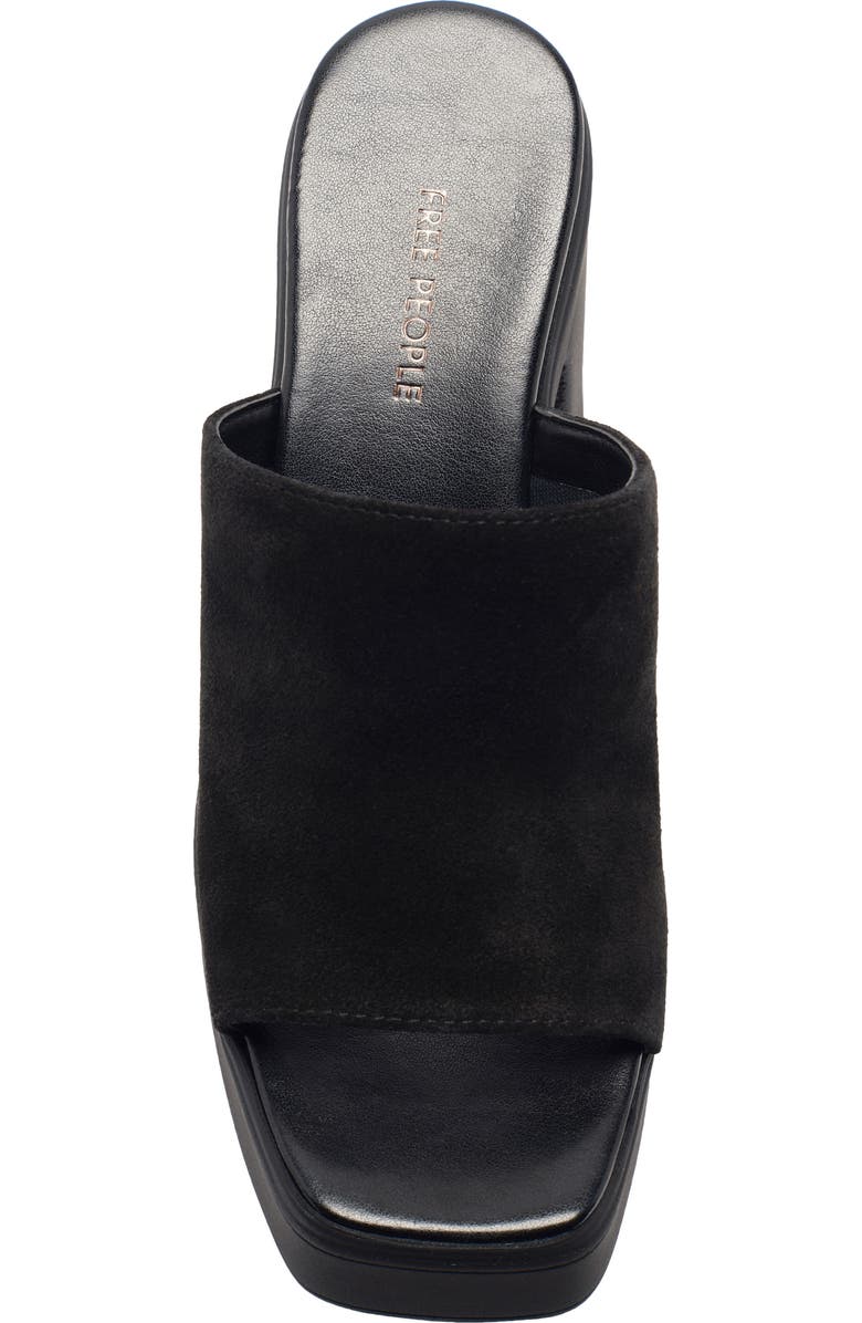 Free People Zoe Platform Slide Sandal, Alternate, color, Black Tide Suede