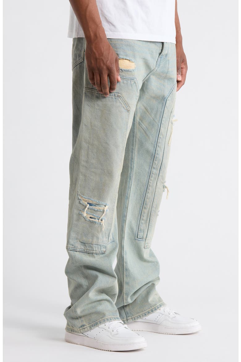 P026 Double Carpenter Bootcut Jeans, Alternate, color, MID INDIGO
