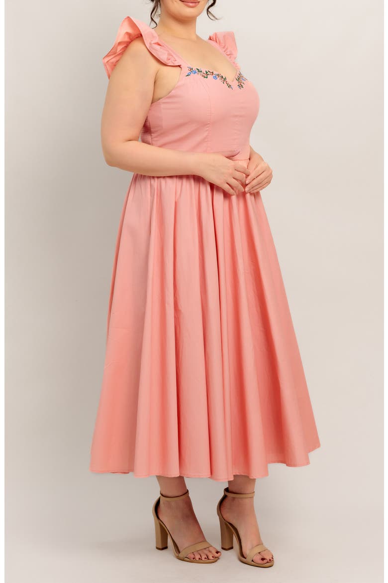 Embroidered Maxi Sundress, Alternate, color, DUSTY PINK