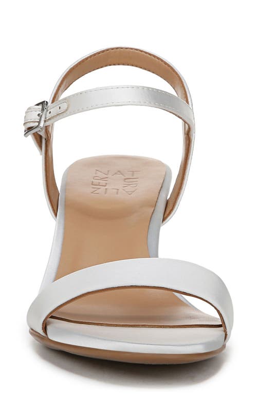 Naturalizer Bristol Ankle Strap Sandals In Pearl White Satin