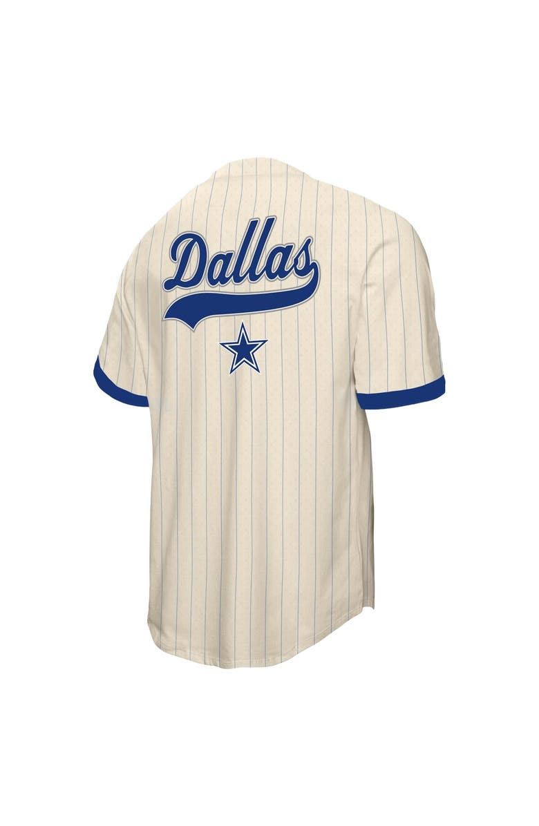 Mitchell & Ness Men's Mitchell & Ness Cream Dallas Cowboys Big & Tall Heavyweight Mesh Button-Up Fashion Jersey, Alternate, color, Cream