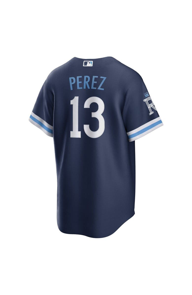 Nike Men's Nike Salvador Perez Navy Kansas City Royals City Connect Replica Player Jersey, Alternate, color, Navy