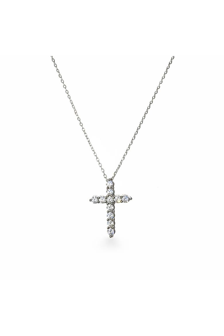 The Bella Cross Necklace, Main, color, Silver