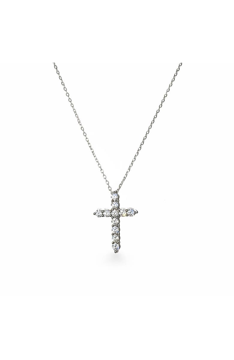 Leni James The Bella Cross Necklace, Main, color, Silver