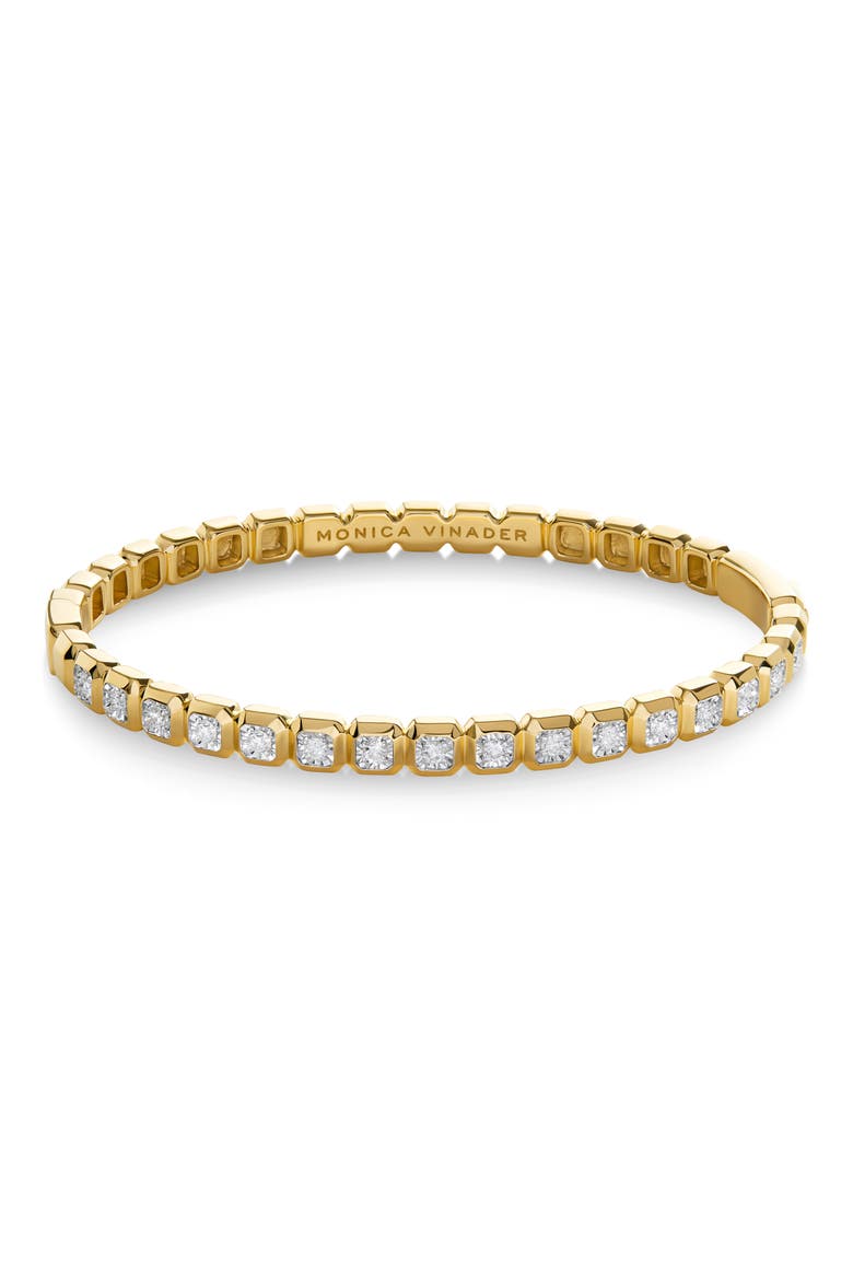 Asscher Set Lab Created Diamond Bangle, Main, color, 18CT GOLD VERMEIL / LAB DIA