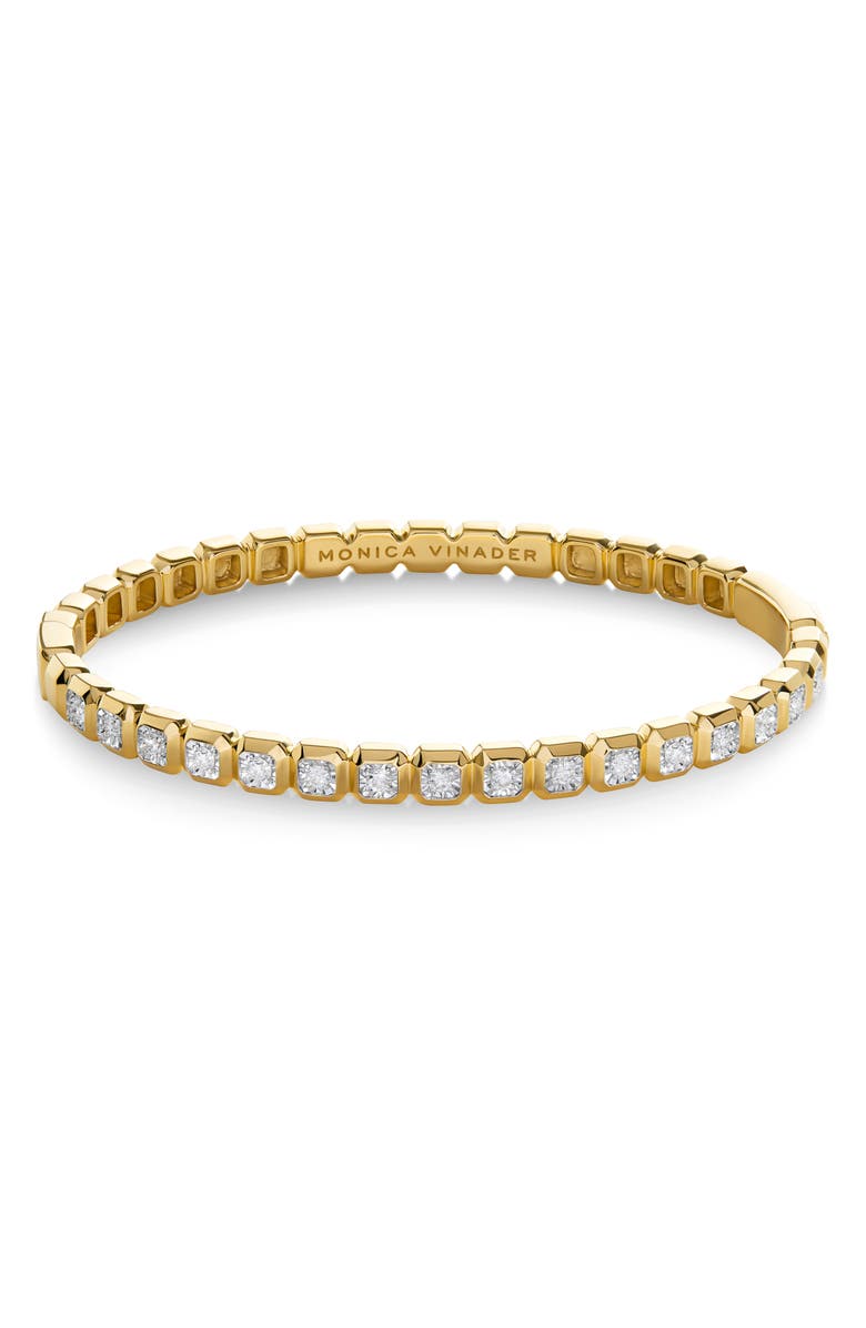 Monica Vinader Asscher Set Lab Created Diamond Bangle, Main, color, 18Ct Gold Vermeil / Lab Dia