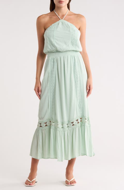 Smocked Halter Maxi Dress