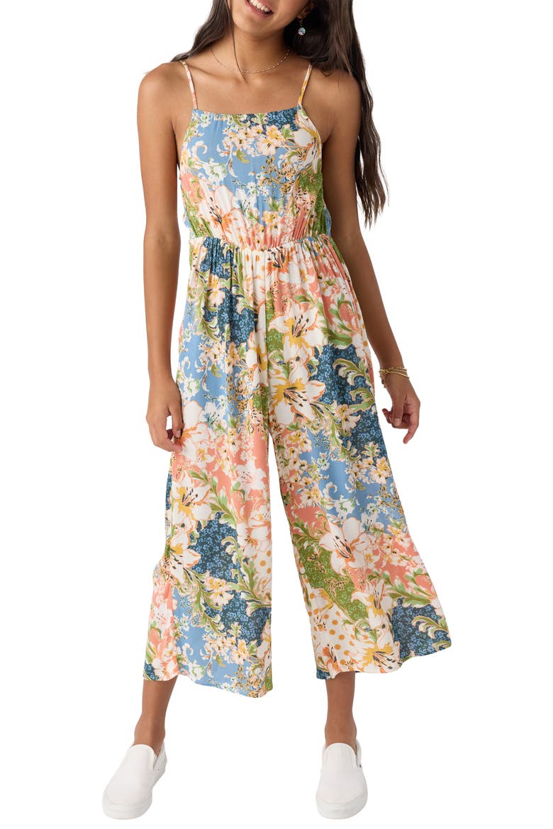 Kids' Liana Floral Jumpsuit, Main, color, MULTI COLORED