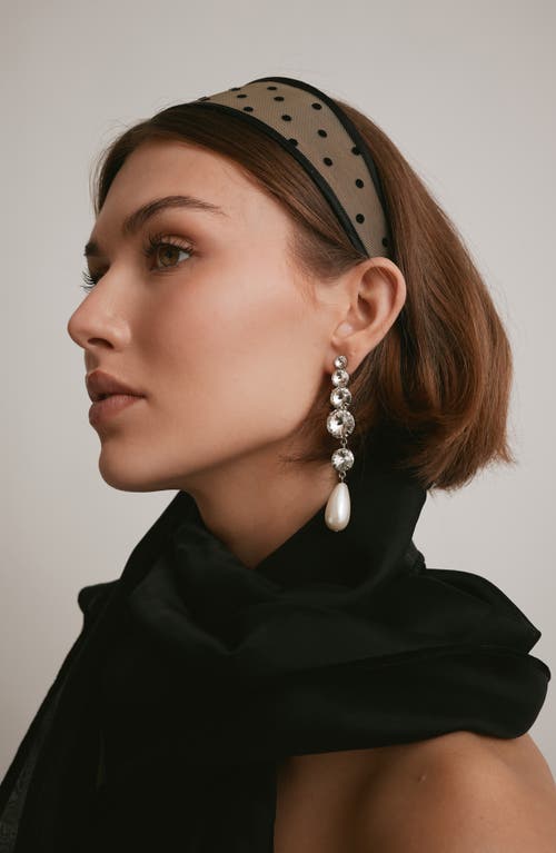Lelet Ny Giselle Wide Polka Dot Sheer Headband In Black