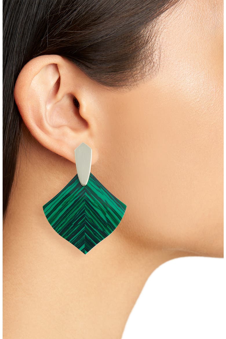 Astoria Statement Earrings, Alternate, color, GREEN CALSILICA/ GOLD