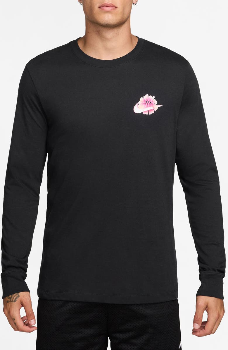 Nike Abstract Paint Long Sleeve Graphic T-Shirt, Main, color, Black