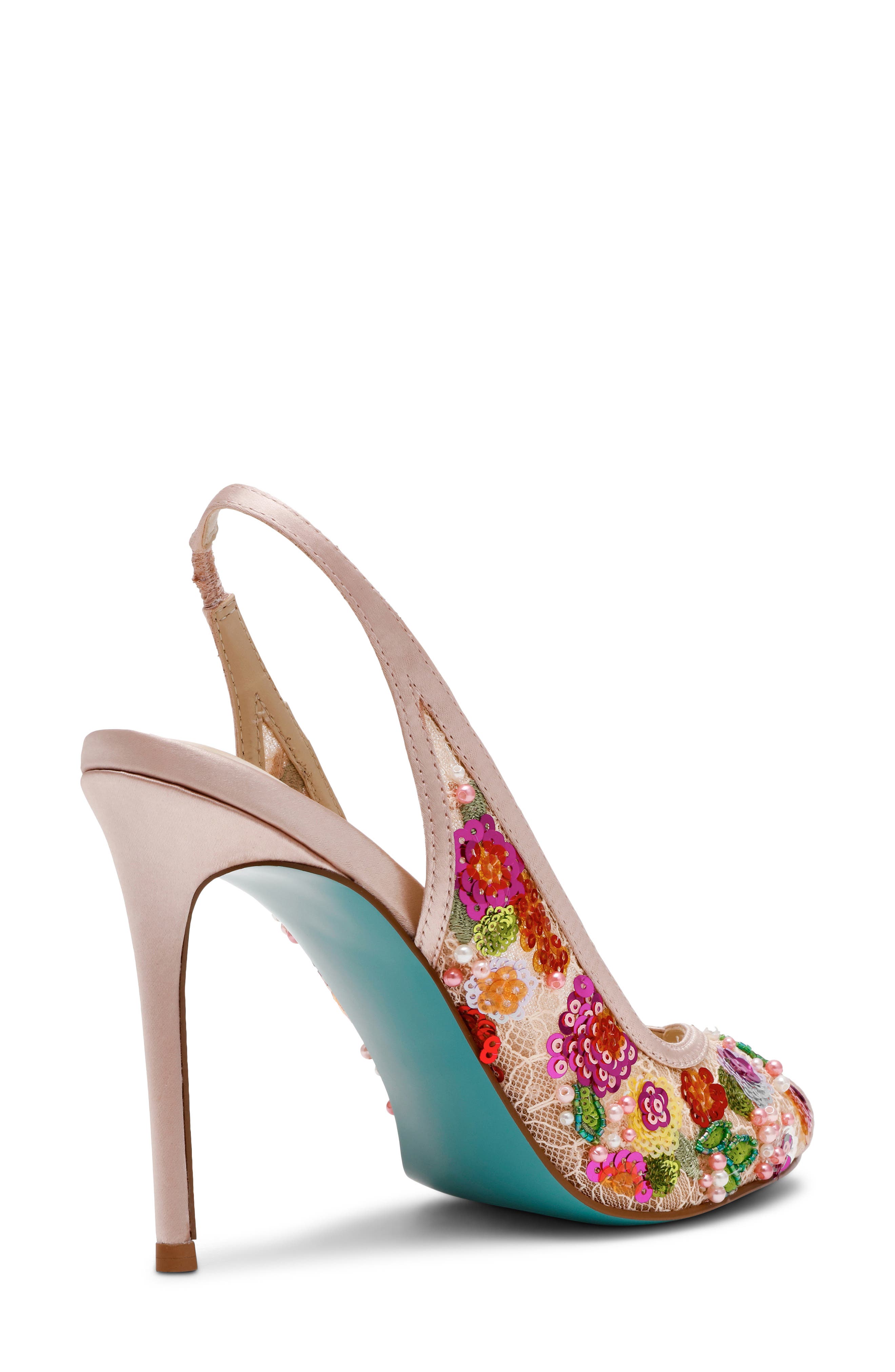 Gerri Sequin Slingback Sandal, Alternate, color, BEIGE FLORAL
