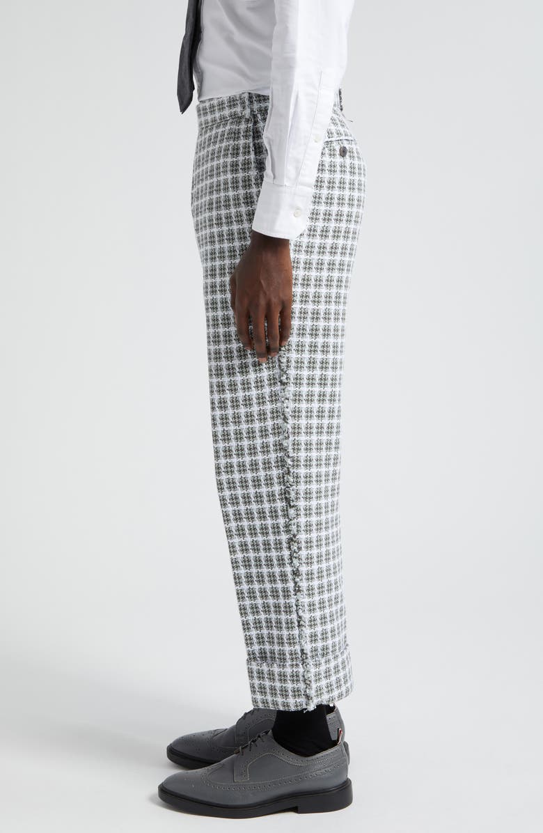 Thom Browne Fit 2 Fray Edge Plaid Tweed Trousers, Alternate, color, 