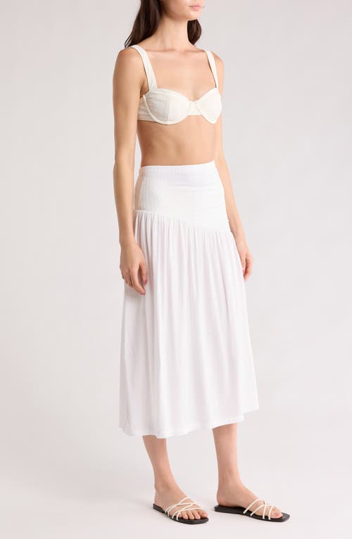 Sanctuary Asymmetric Mixed Media Cover-up Maxi Skirt In White