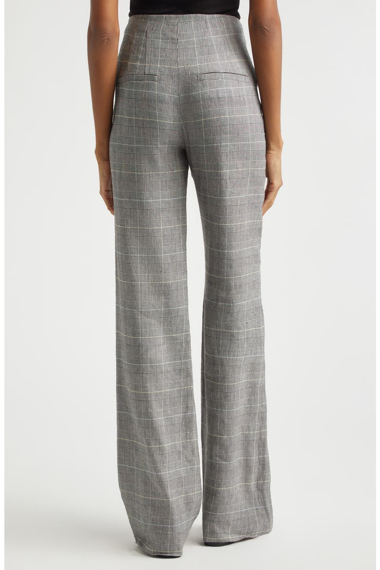 Jude High Waist Wide Leg Glen Plaid Pants, Alternate, color, BLACK MULTI