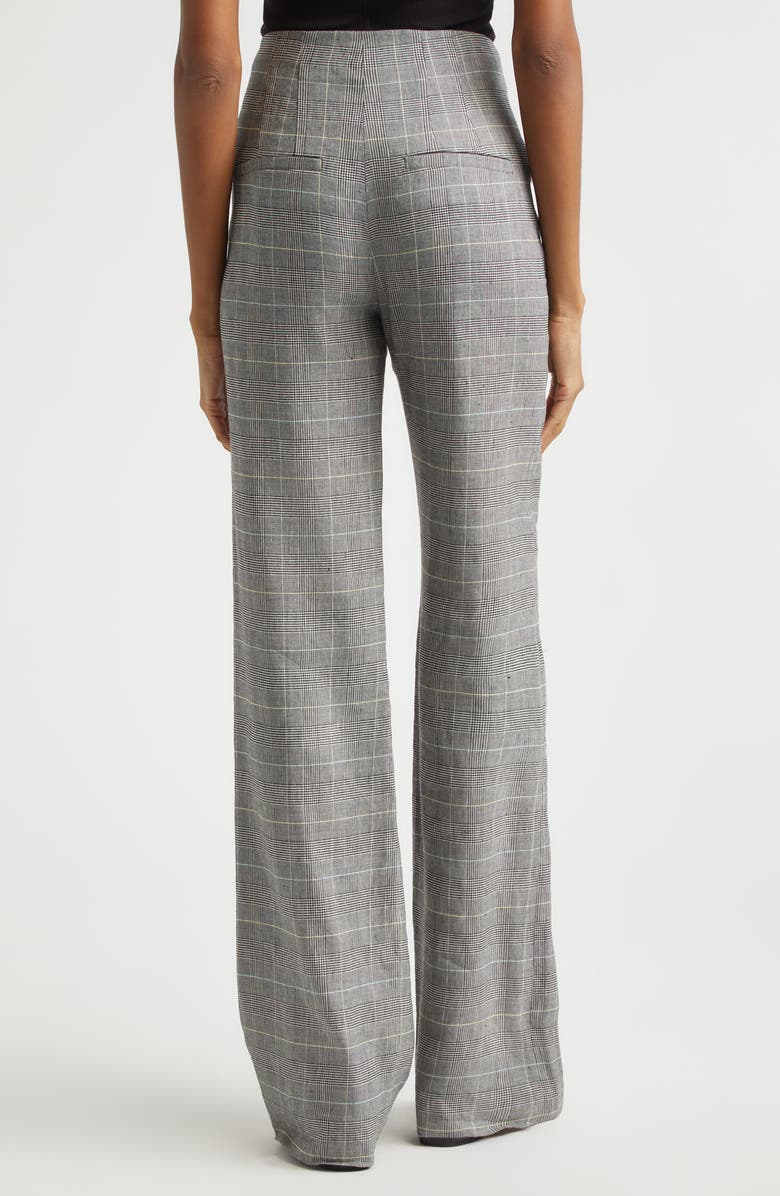 Veronica Beard Jude High Waist Wide Leg Glen Plaid Pants, Alternate, color, Black Multi
