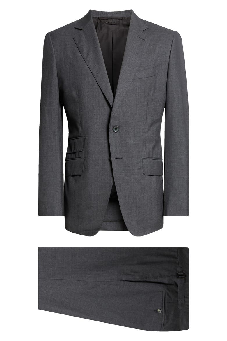 O'Connor Wool Plain Weave Suit, Main, color, TAY GRAPHITE