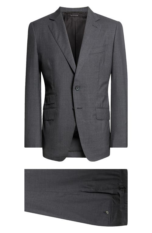 Tom Ford O'connor Wool Plain Weave Suit In Gray
