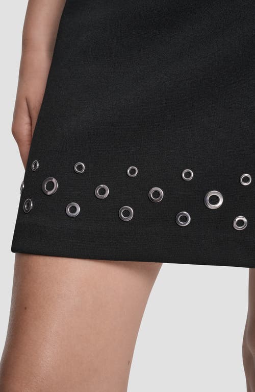 Dkny Ponte Mini Skirt With Grommet In Black
