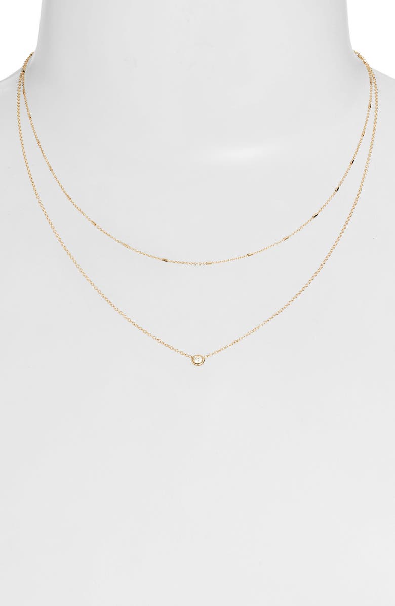 Zoë Chicco Double Chain Necklace, Alternate, color, 