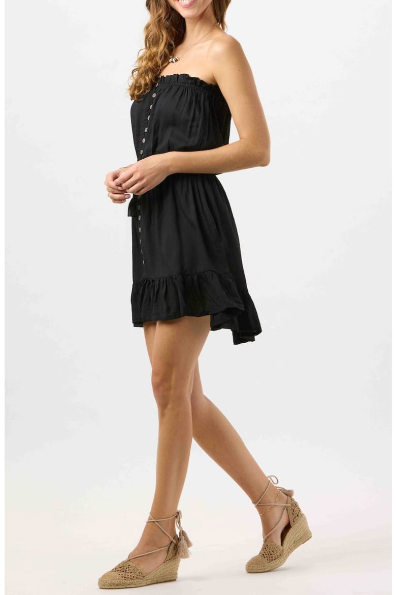 Ryden Tie Dye Strapless Dress, Alternate, color, BLACK