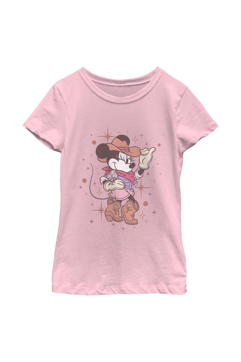 Girl's Minnie Mouse Cowgirl Sweeheart  Graphic T-Shirt, Main, color, Light Pink