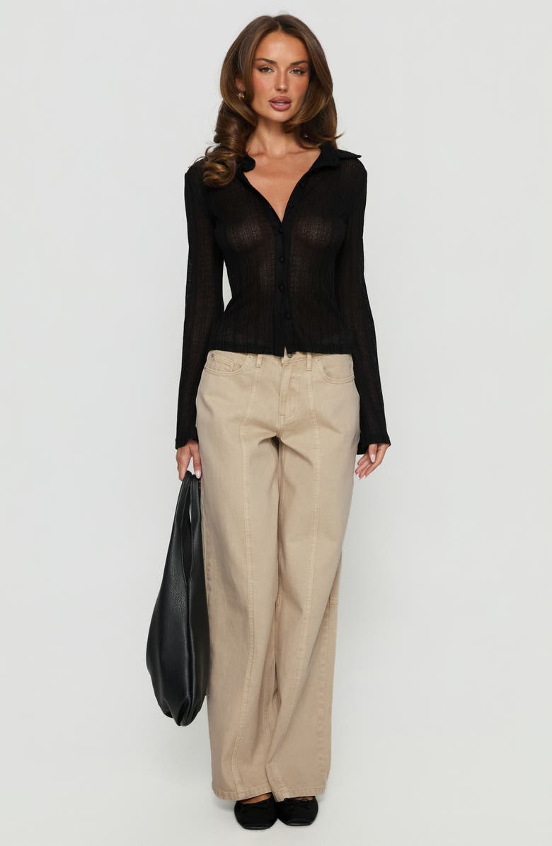 Princess Polly When You Sleep Crop Cardigan, Alternate, color, Black