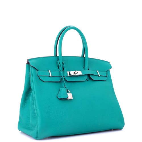 Pre-owned Hermes Hermes Birkin Handbag Blue Togo With Palladium Hardware 35 In Blue