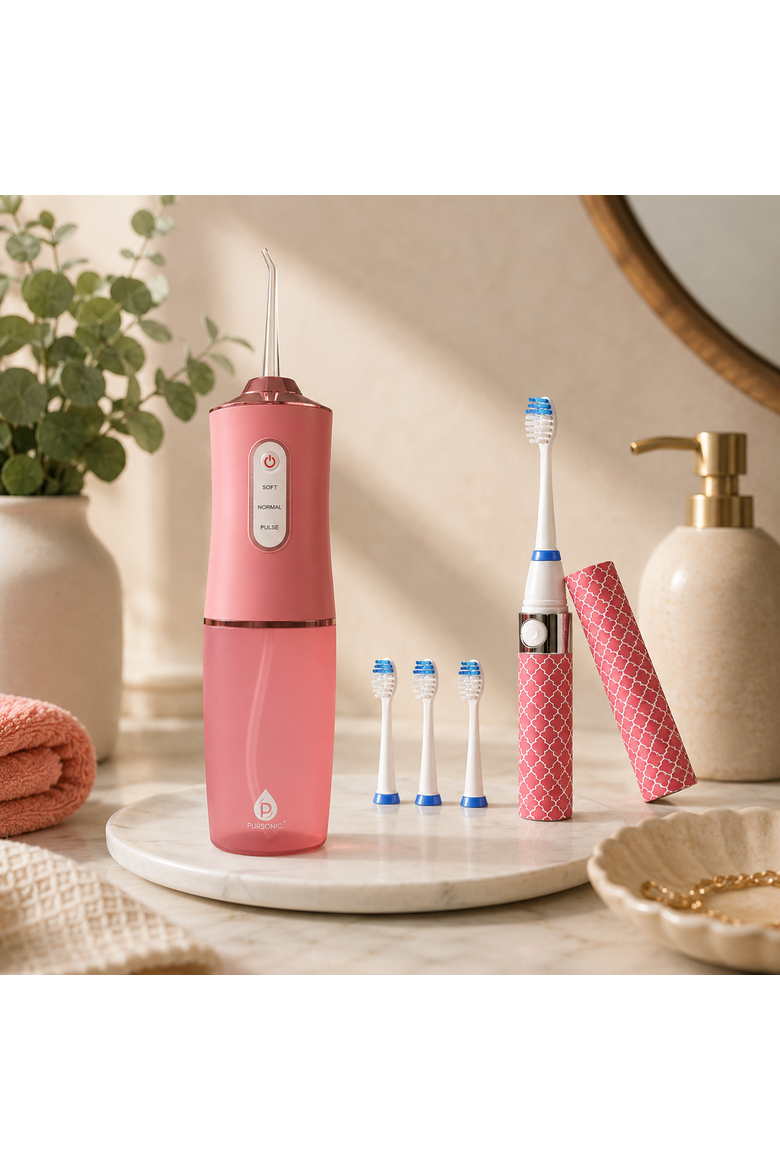 Water Flosser & Portable Sonic Toothbrush, Alternate, color, Pink