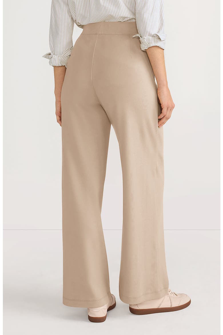 Knit High Rise Pleated Wide Leg Pants, Alternate, color, Champagne