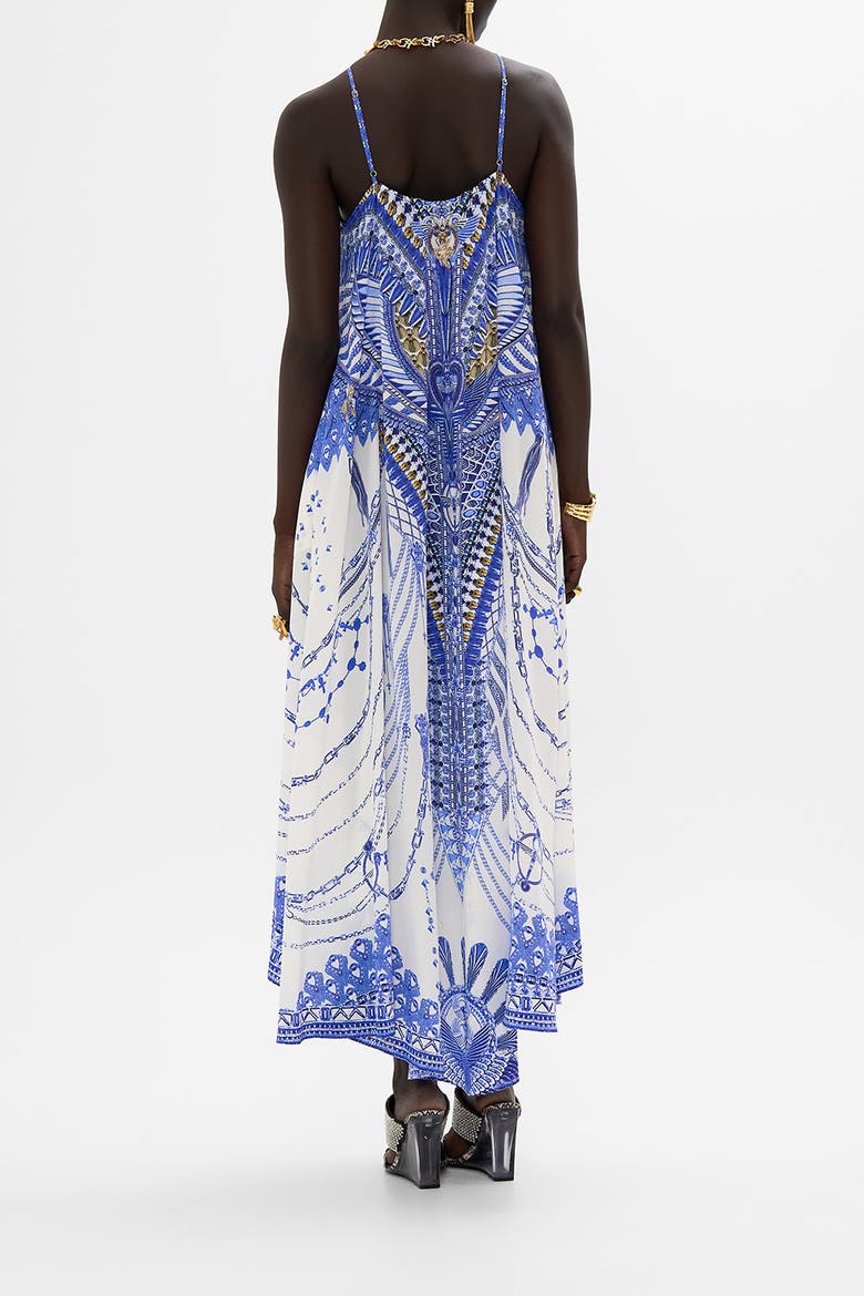 GATHER NECK HARDWARE MAXI DRESS DANCING WITH DAYLIGHT, Alternate, color, DANCING WITH DAYLIGHT