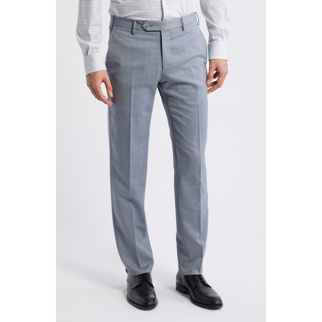 Zanella Parker Stretch Wool Trousers In Blue