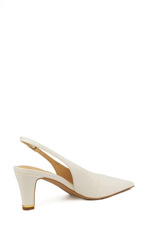 Kenneth Cole Meilani Patent Point Toe Slingback In Ecru Patent